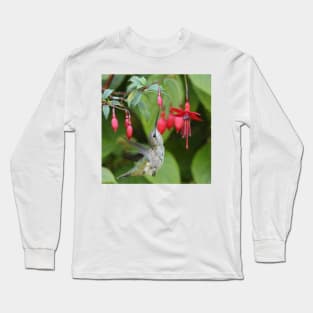 Hummingbird fuchsias Long Sleeve T-Shirt